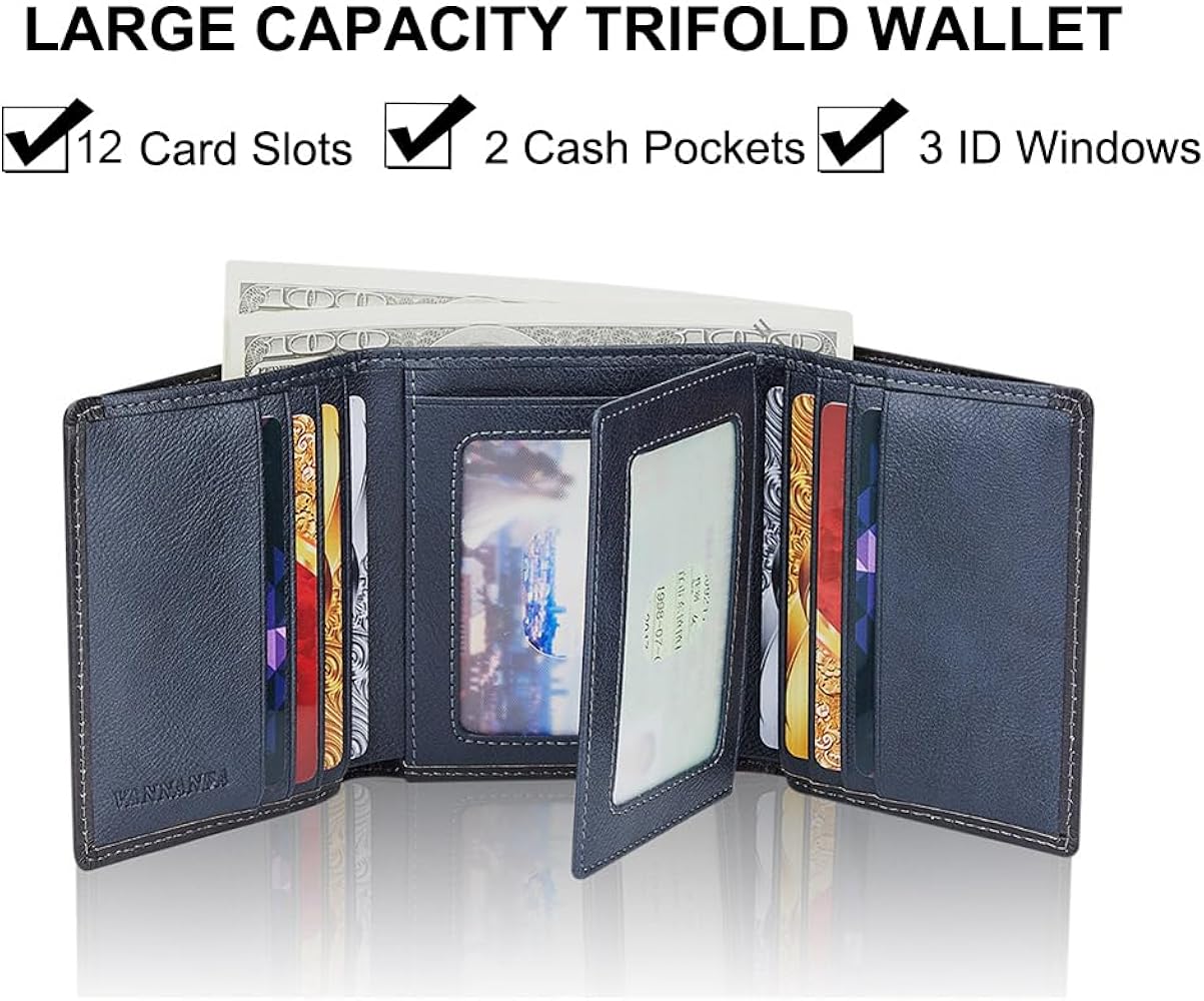 JJD #2 Trifold wallet with central ID window | Chaylor