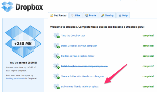 Dropbox Mb Sign-Up Bonus Referral code
