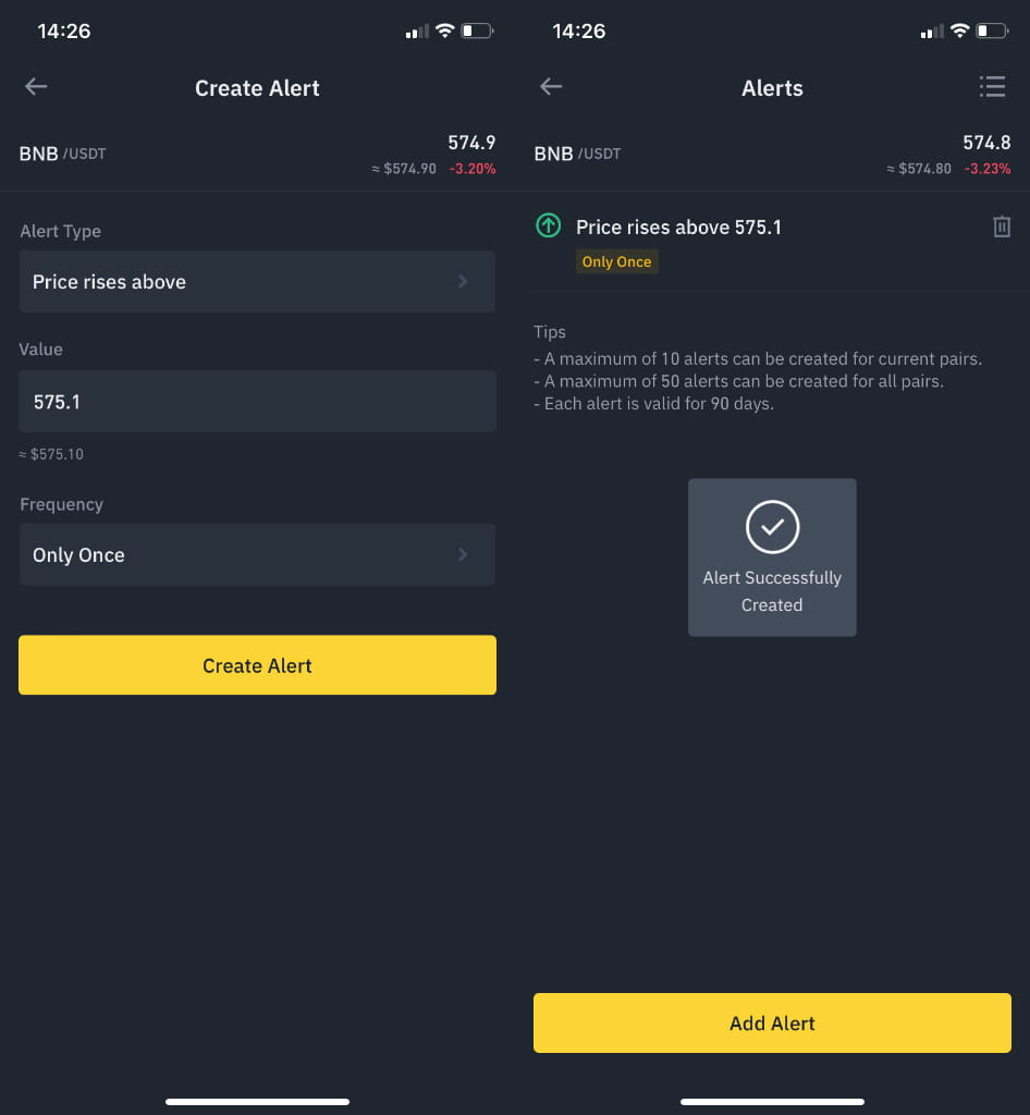 How to Set a Price Alert on the Binance App? | Kamcord