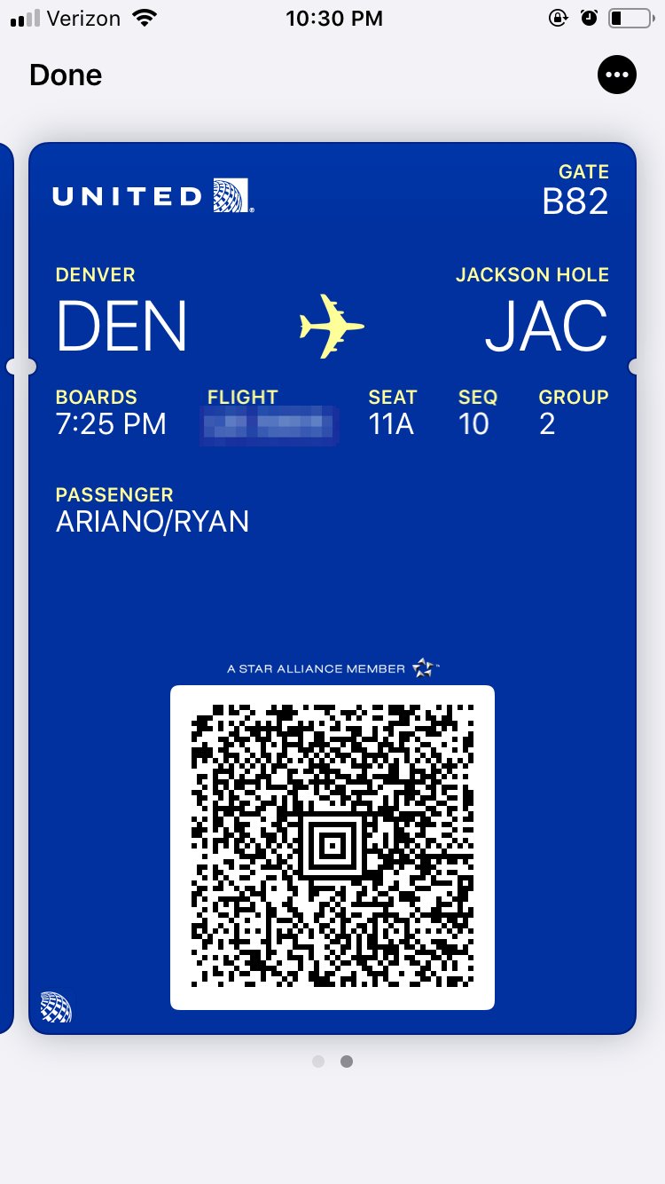 Can I save my boarding pass to Wallet (iPhone App)?