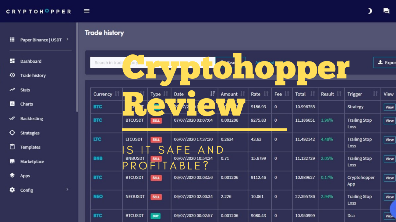 Cryptohopper Review Crypto Trading Bot - All Pros & Cons