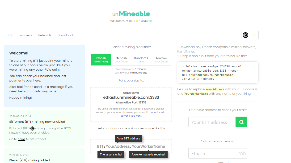 unMineable - Mine your favorite non-mineable crypto coin or token!