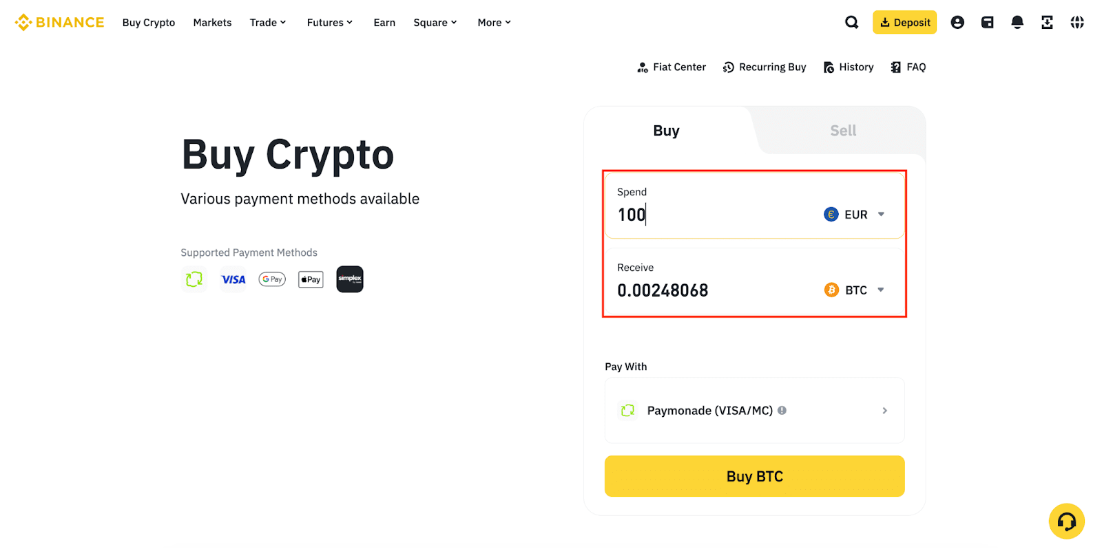 How to buy Bitcoin (BTC) on Binance? | CoinCodex