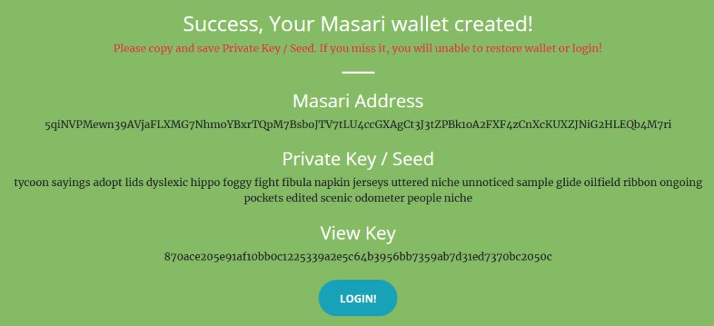 Masari (MSR) - Mobile Wallet Launch