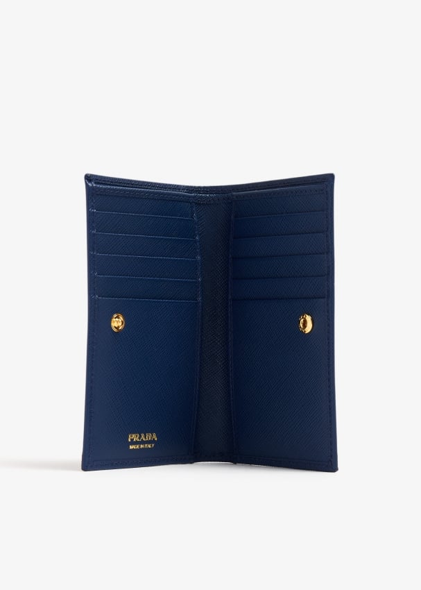 Prada Navy Saffiano Leather Compact Wallet – STYLISHTOP