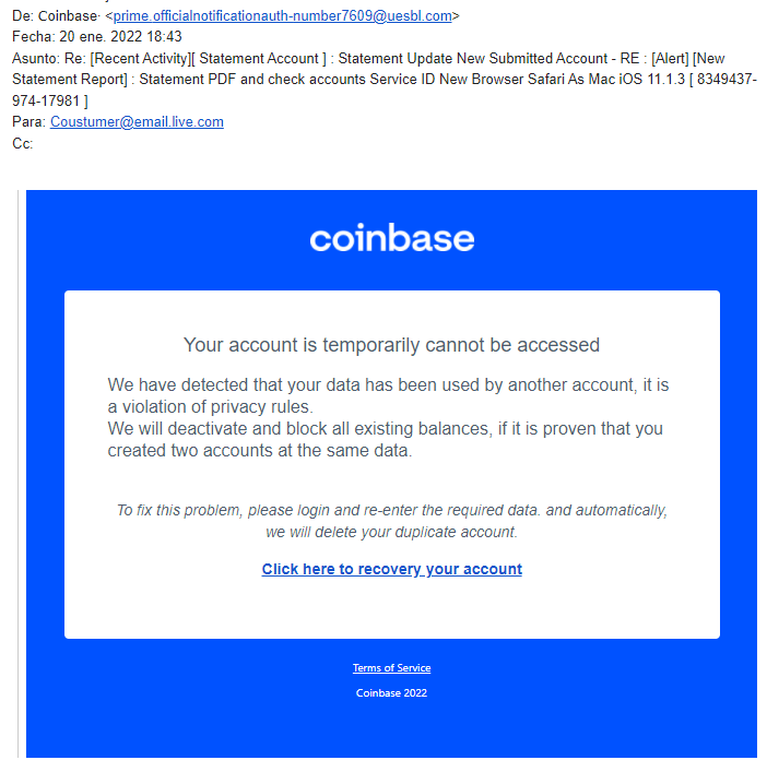 Coinbase Email Scams: How To Spot a Fake Email - Active Intel Investigations