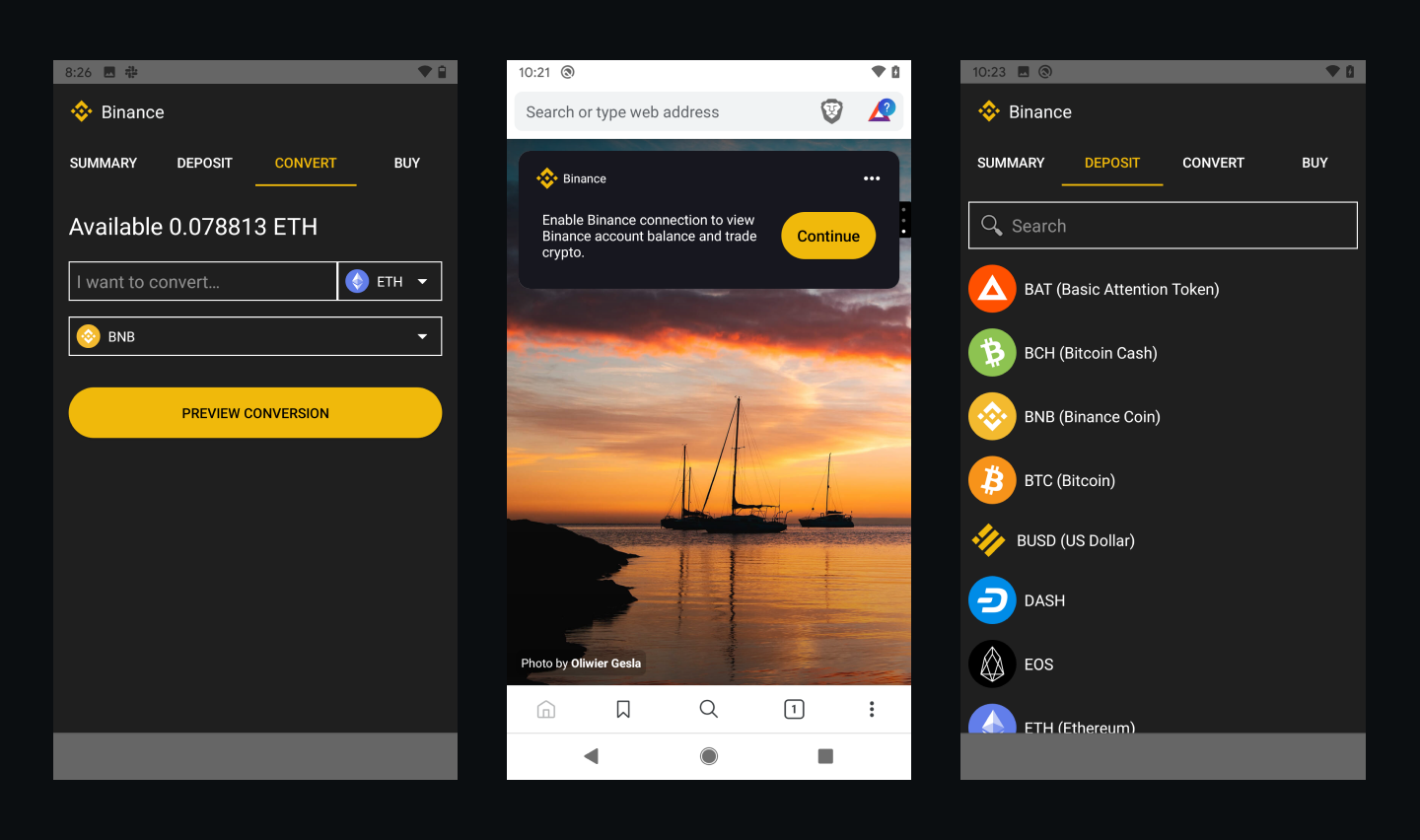 Finally Binance Widget Now Available to Brave Android Users - Koinalert