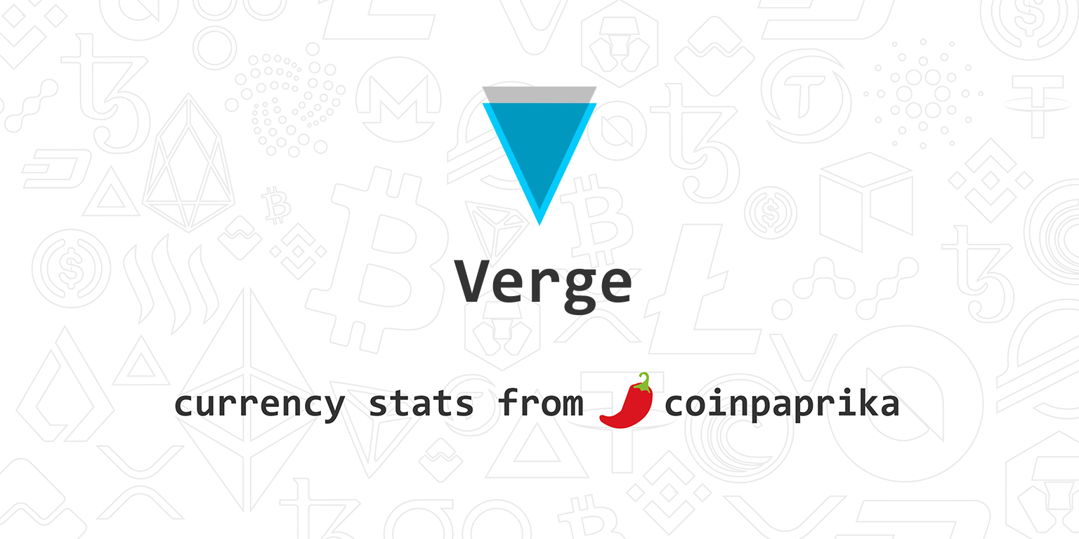 VERGE (XVG) statistics - Price, Blocks Count, Difficulty, Hashrate, Value