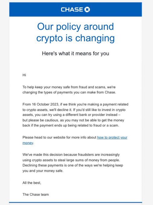 Chase Bank Crypto and Bitcoin ()