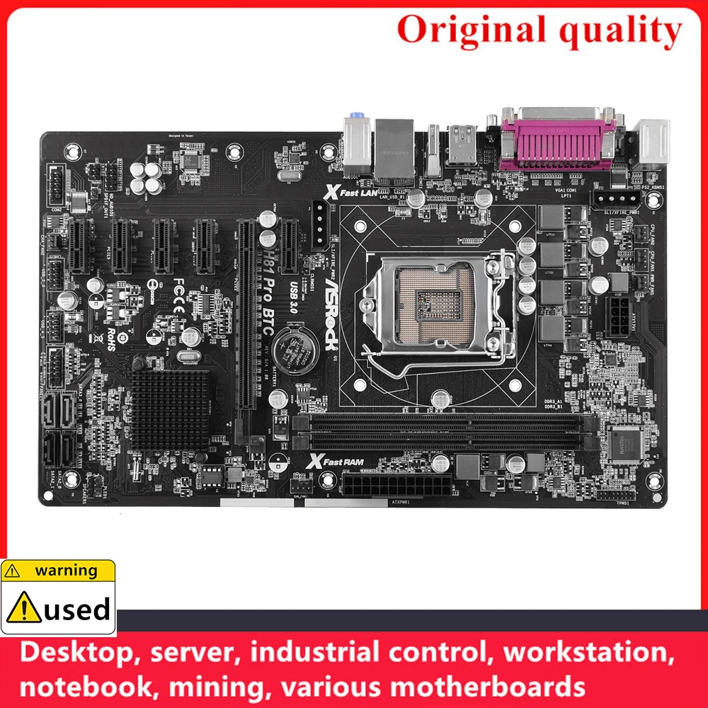 Asrock H81 Pro BTC Intel H81 ATX 6 PCIe Extra 4-pin Power - Laptops Direct