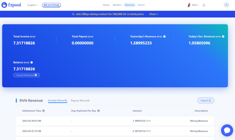 Ravencoin (RVN) mining calculator