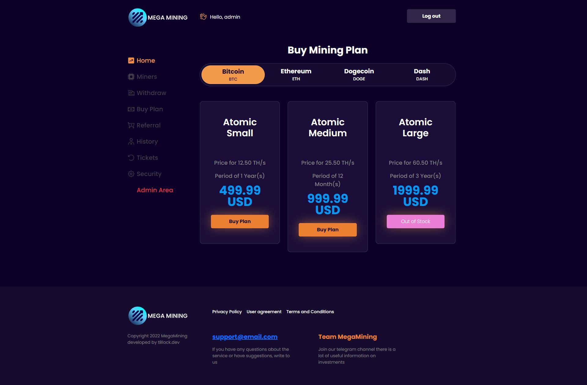 MINER - Advanced Cloud Mining PHP Script | InkThemes