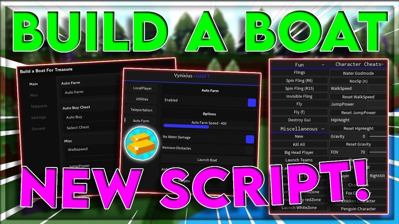 Roblox Script - Build a Boat For Treasure | Auto Farm, Auto Build, Visual Gold & More