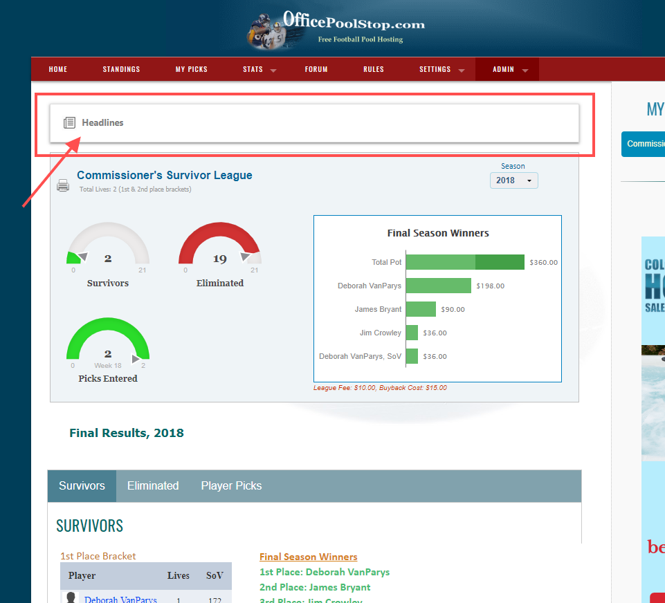 Officepools - Fantasy Hockey Pool Manager