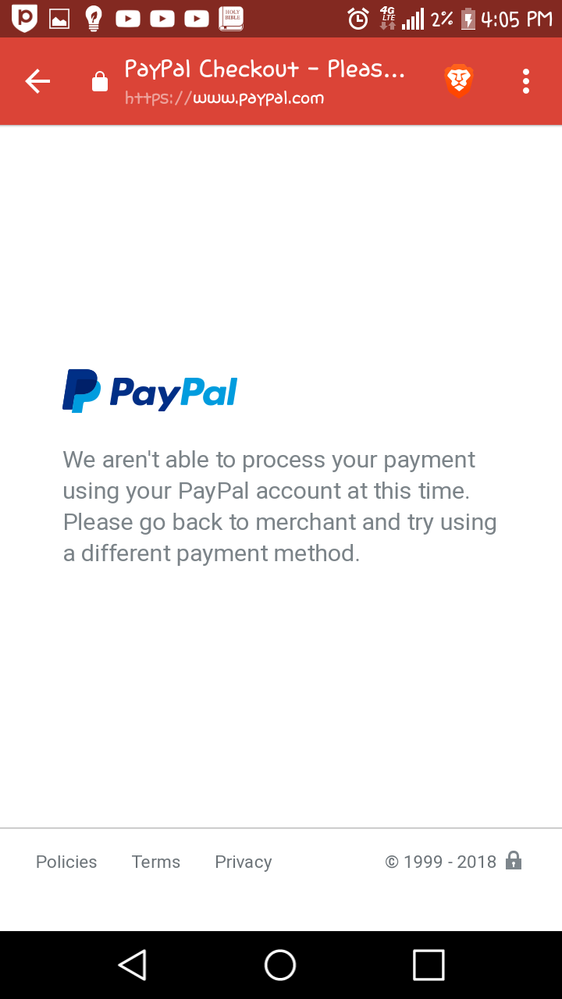 Cash Card repeatedly declined - PayPal Community