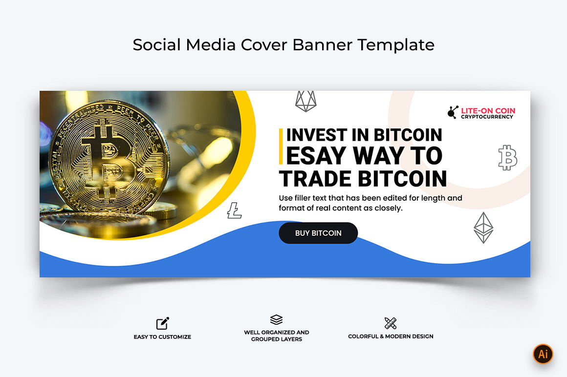 Crypto Investment Facebook cover | BrandCrowd Facebook cover Maker