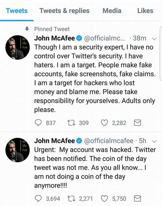 'Enraged': John McAfee's Wife Says She Learned of His Death 'Via a DM on Twitter' | CoinMarketCap