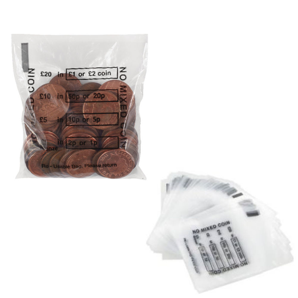 Cash Denominated Coin Bags for £ (Pack of ) - Hunt Office UK