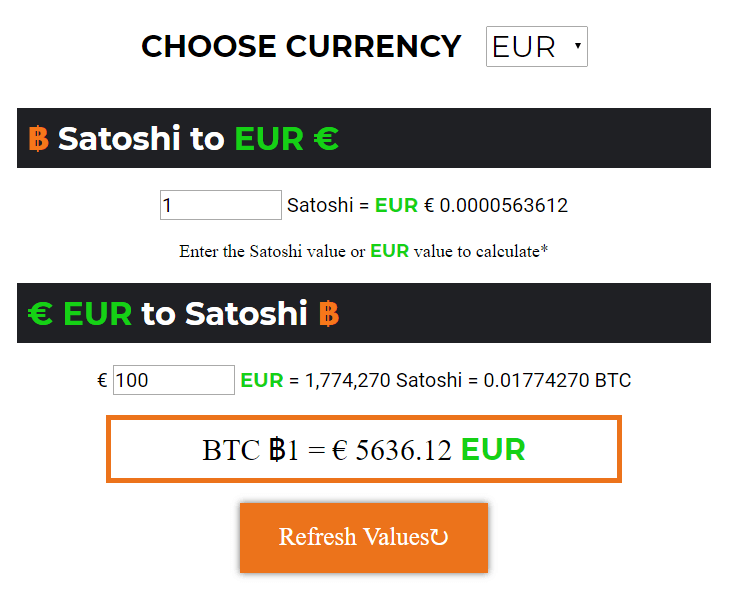 Convert Satoshi to Bitcoin and Bitcoin to Satoshi Calculator