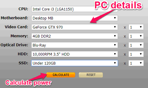 Power Supply Calculator - PSU Calculator | OuterVision