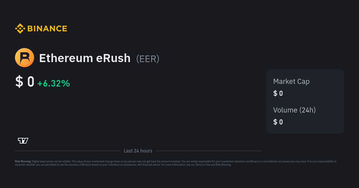 Ethereum eRush price today, EER to USD live price, marketcap and chart | CoinMarketCap