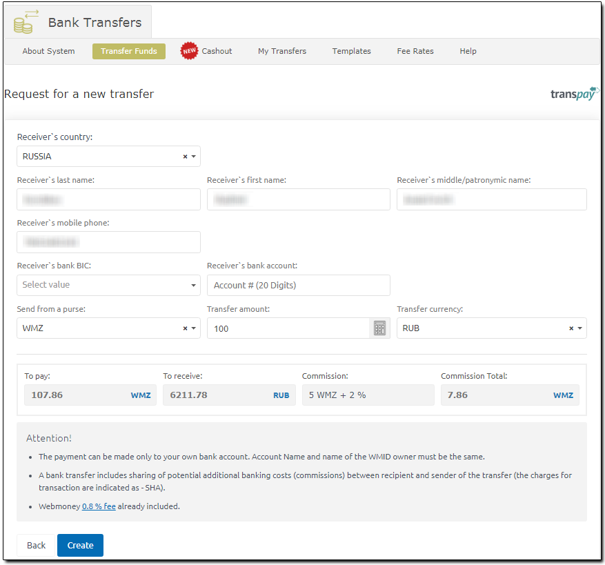 Withdrawal WebMoney to Credit or Debit Card VISA, MasterCard and Maestro - WMSIM