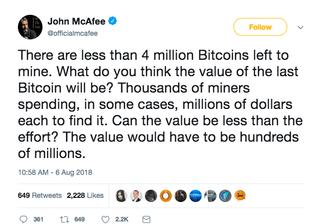 John McAfee Calls Bitcoin (BTC) True Shitcoin, Community Taken Aback