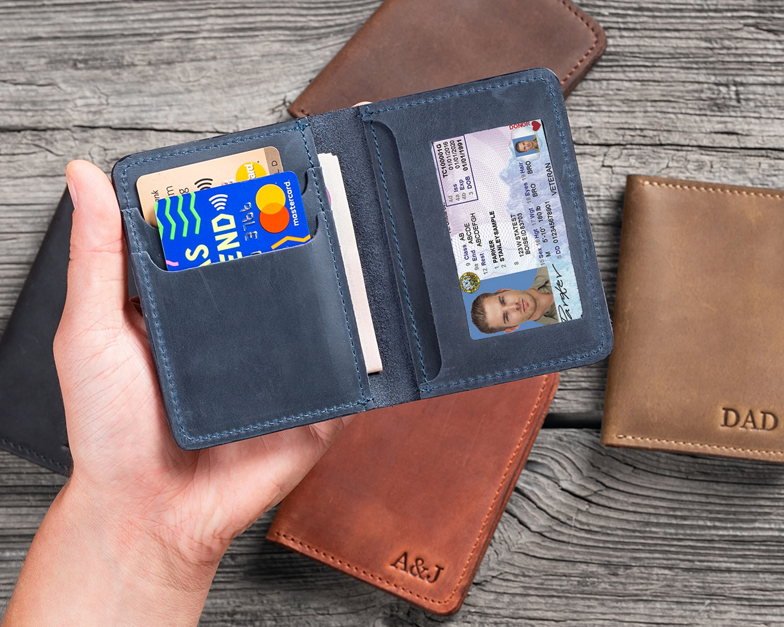 Mens Bifold Wallet with RFID and ID Window on Back