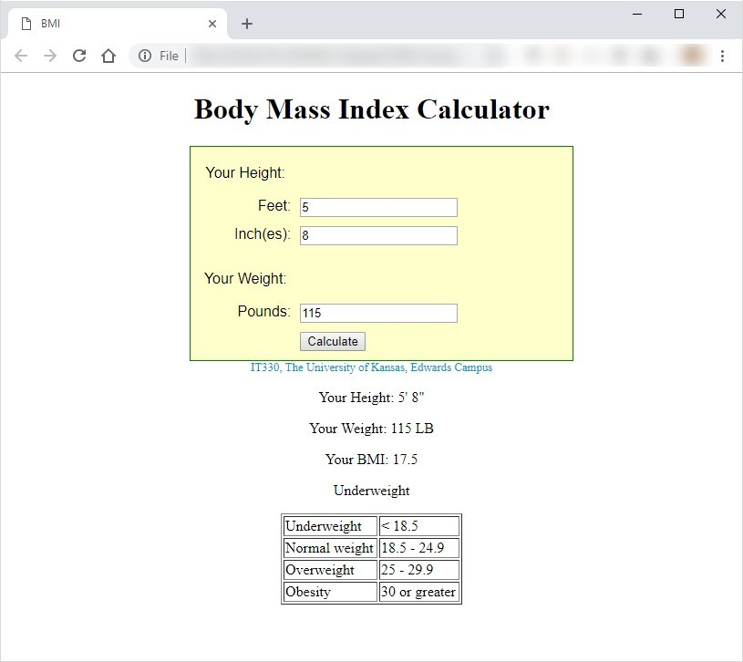 BMI Calculator - JavaScript - OneCompiler