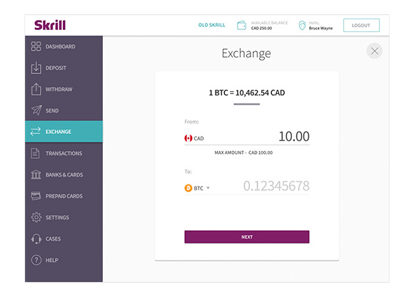 Exchange Skrill USD to Bitcoin (BTC)  where is the best exchange rate?