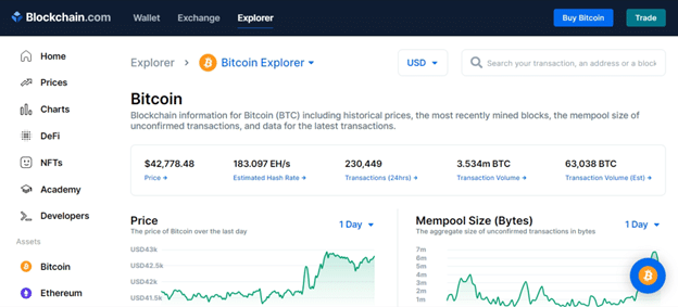 Blockchain explorer — check transaction hash & track other cryptocurrency information