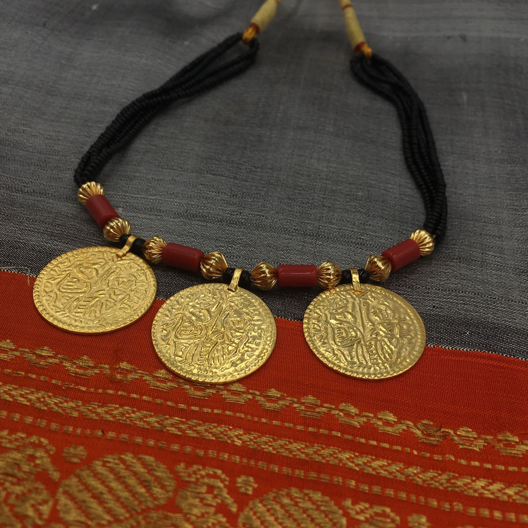 Navarathna Lakshmi Coin Necklace - South India Jewels