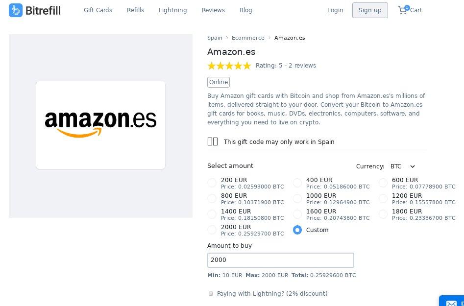 Sell bitcoin with Amazon gift card | P2P Crypto Exchange | BitValve