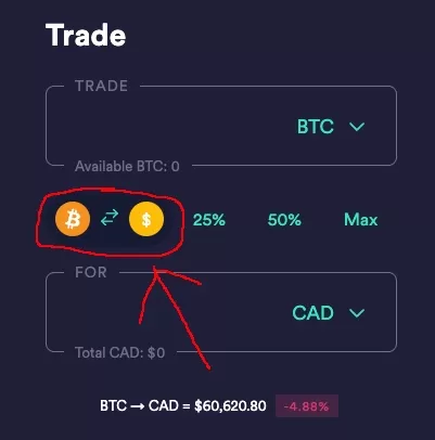 Convert BTC to CAD