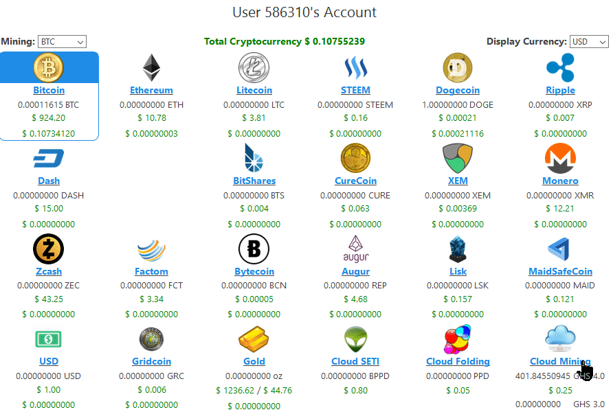 Best Free Cloud Mining Site with GHS Bonus