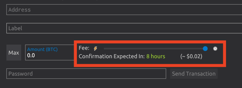 Bitcoin Avg. Transaction Fee Chart