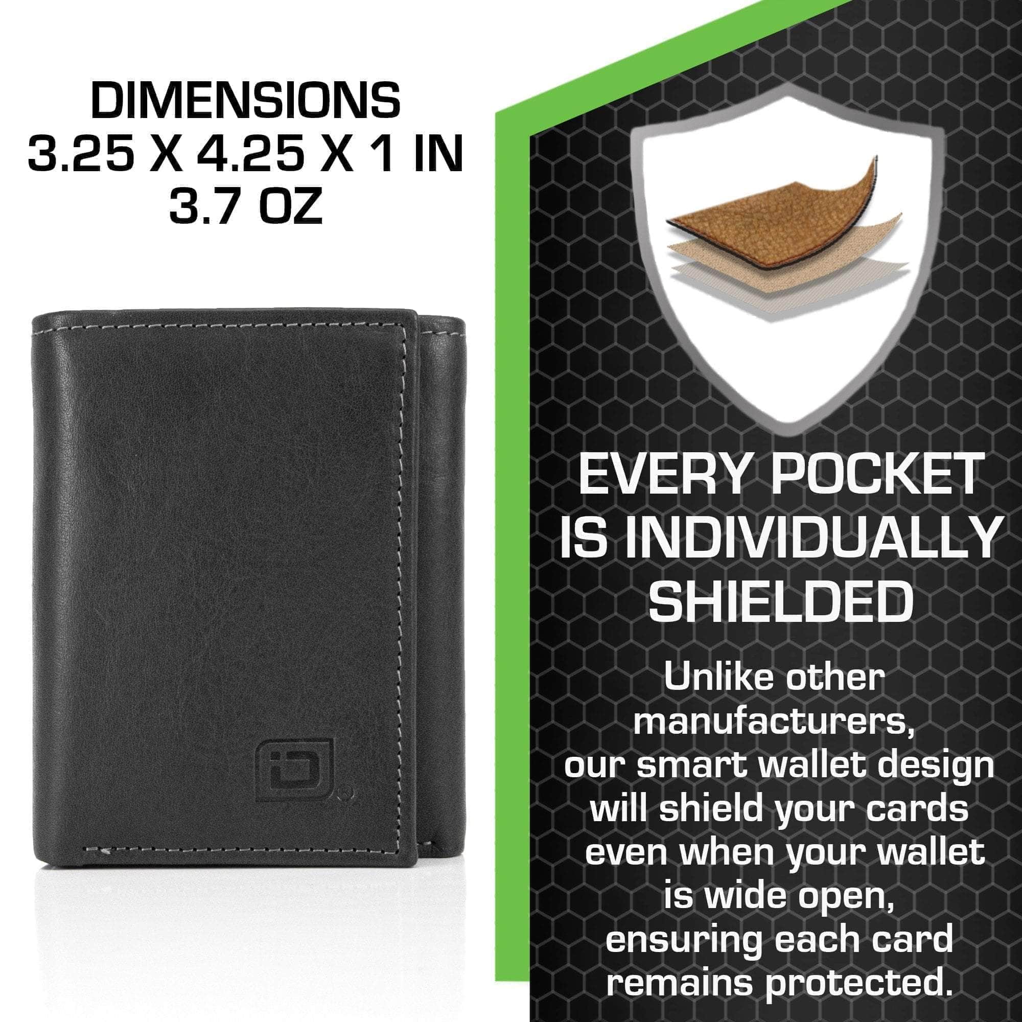 Brown Premium Leather Trifold Wallet With ID Window – cryptolove.fun