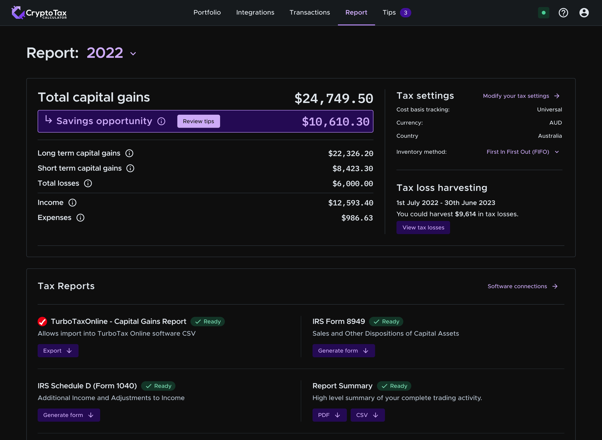 Bitcoin & Crypto Tax Calculator