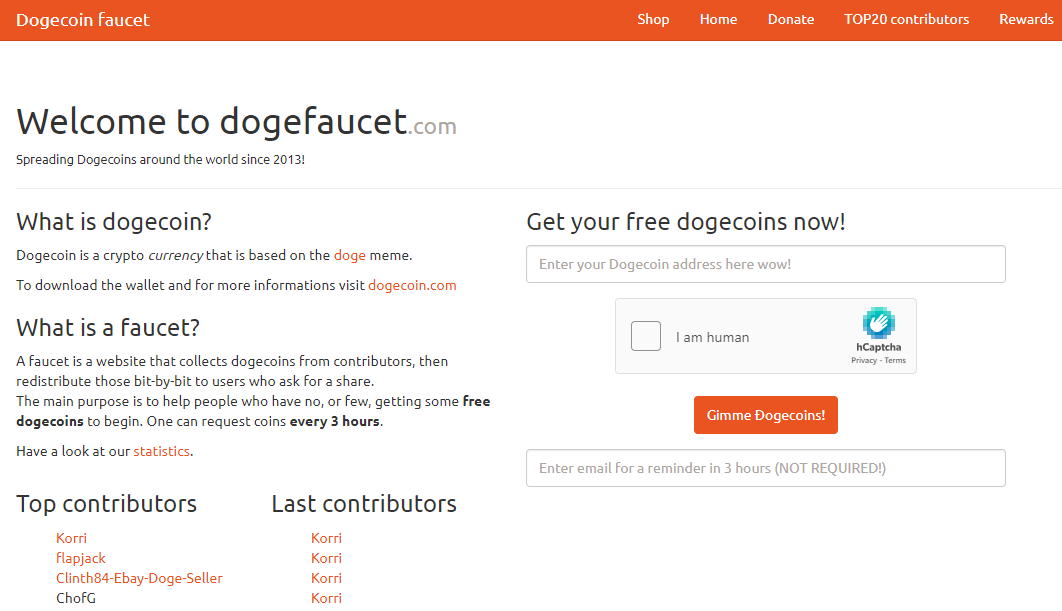 Dogecoin Faucet List - cryptolove.fun