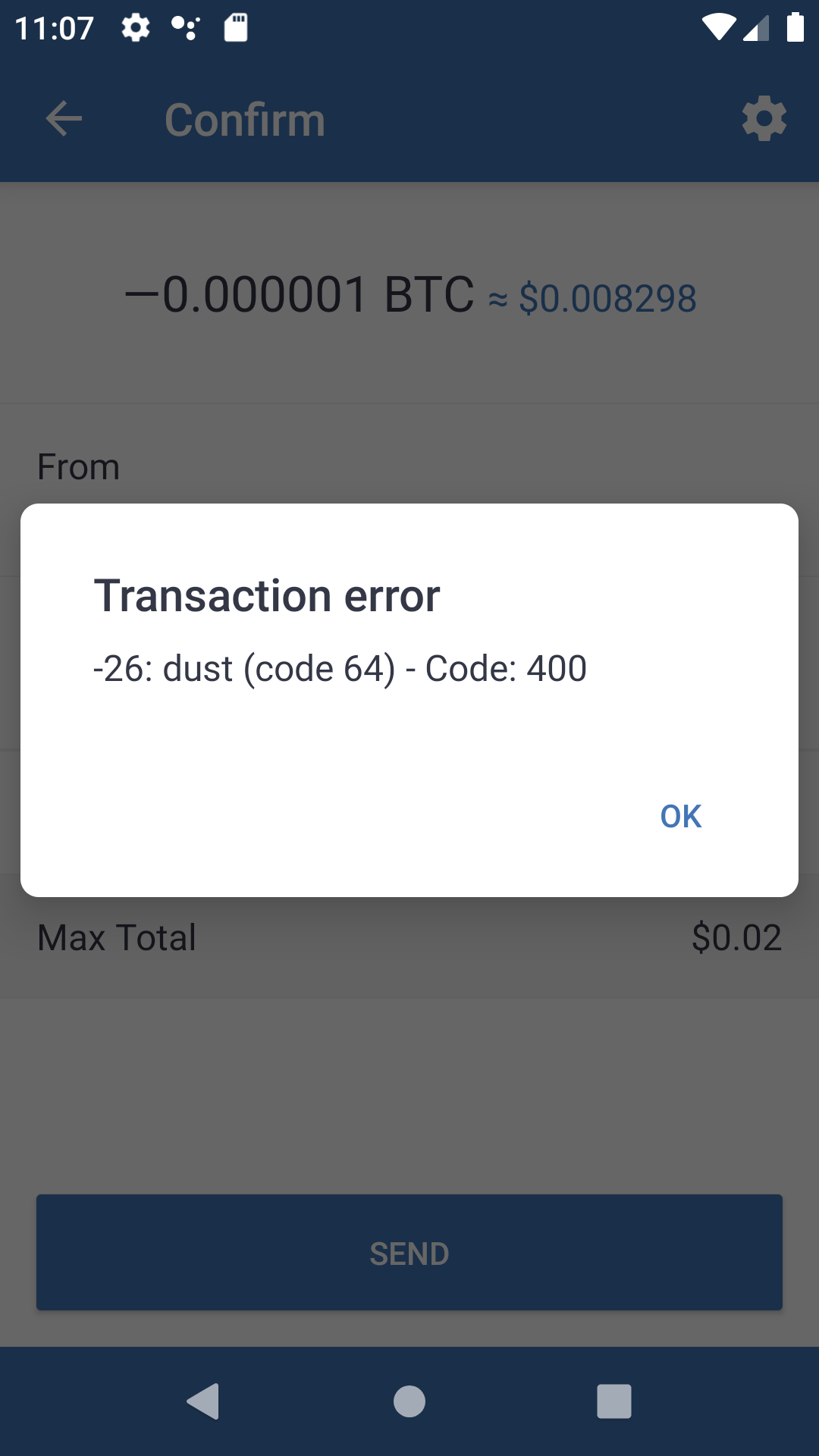 Electrum wallet invalid fee