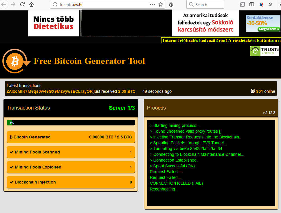 Bitcoin Generator “Exploit” Scam Clears Thousands