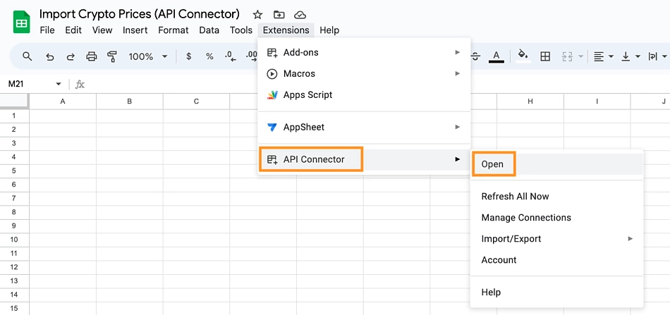 Pulling cryptocurrency prices into Google Sheets (3 Methods)