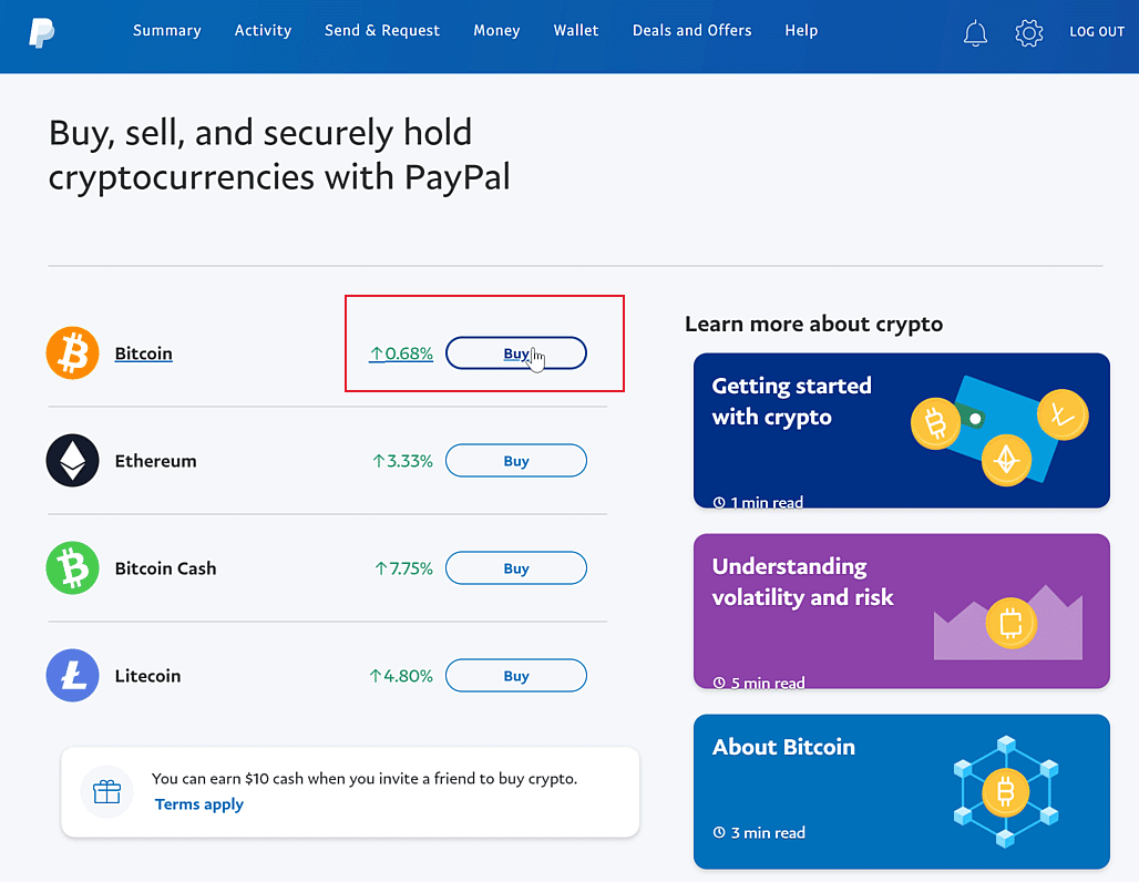 PayPal Cryptocurrency Terms and Conditions