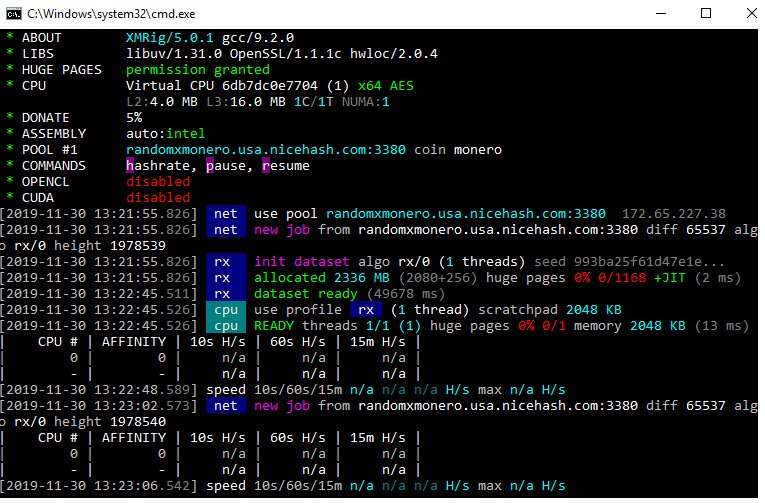 RandomX Benchmark - XMRig