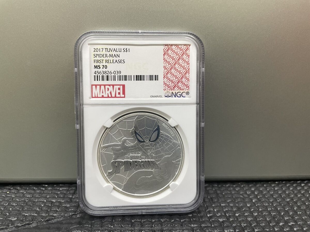 Tuvalu 1 oz Silver $1 Marvel Series Spider-Man BU Coin NGC MS - Silly Silver Stacker LLC