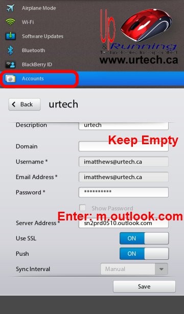 Foetron | Set up email on a BlackBerry