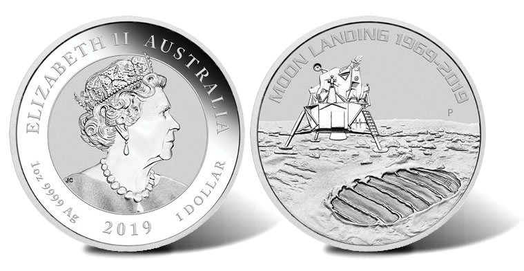 $5 and $10 50th Anniversary of the Moon Landing - Pure Silver and