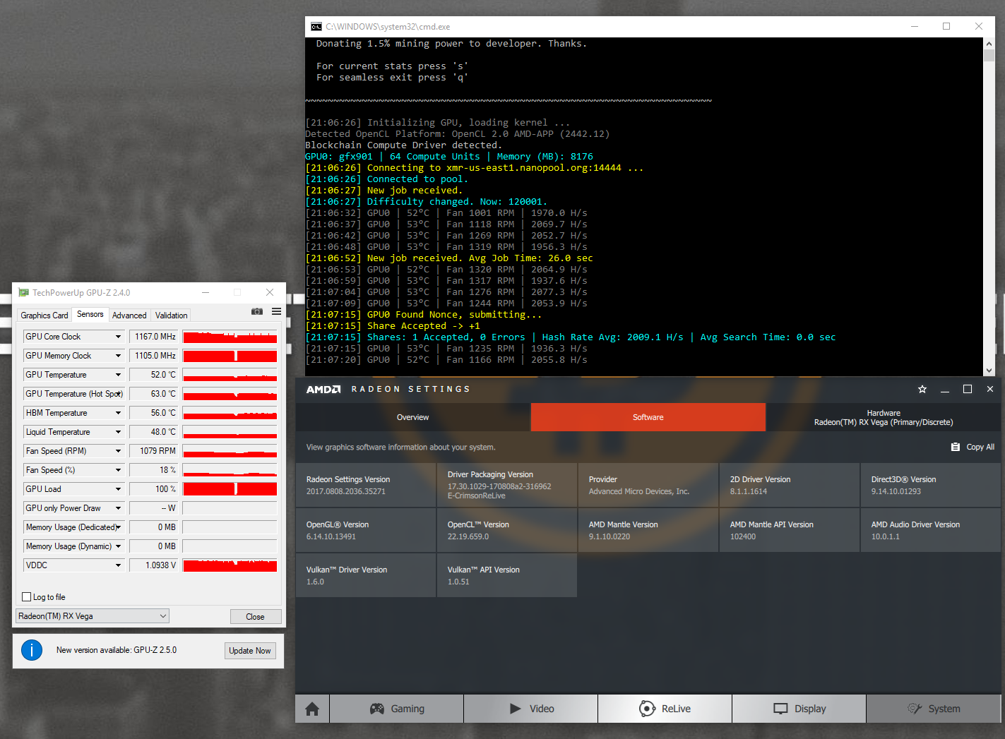 Performance Tests Show AMD Radeon RX Vega Graphics Cards Love Mining XMR Monero - Legit Reviews