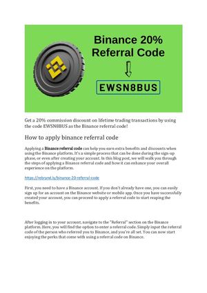 Binance Referral Code (March ): Trading Fee Rebate $