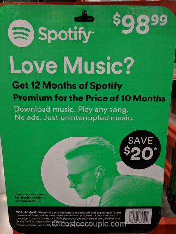 Spotify Membership (12 Months) for $ ($24 off) @ Costco (Membership Required) - OzBargain